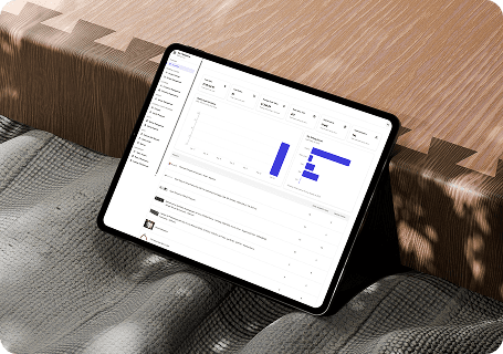 Dashboard snippet showing sales and customer volume